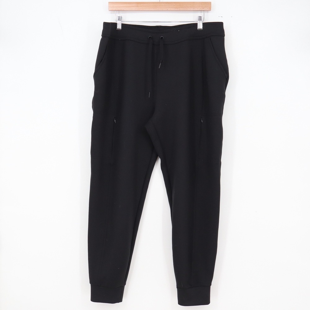32 Degrees Heat Joggers Mens L Tech Fleece Black Zipper Pockets Excellent
